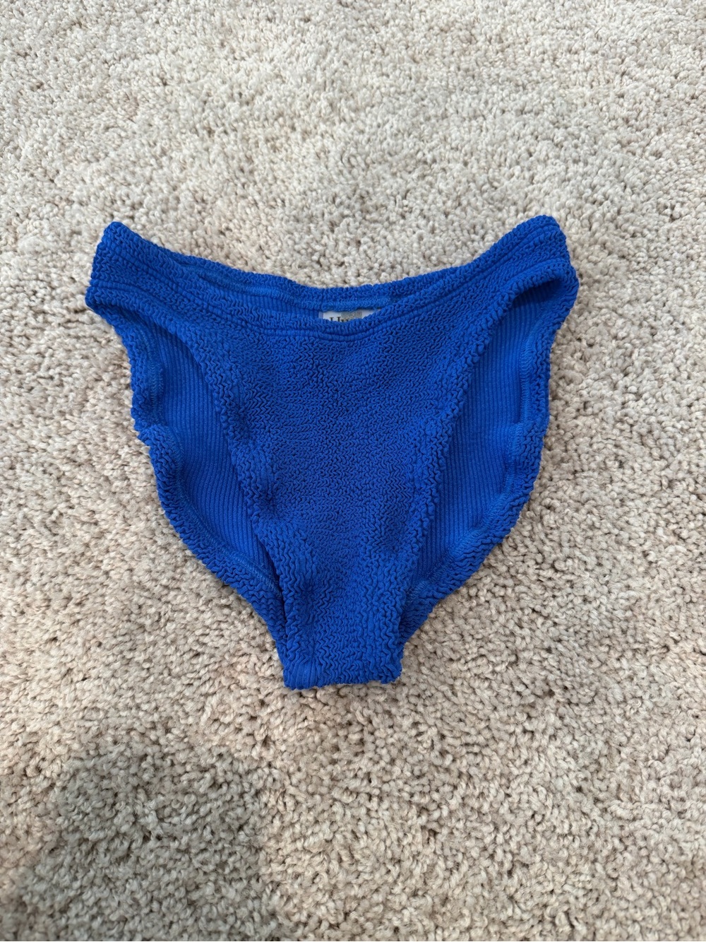 Hunza G Royal Blue High-Waist Textured Swim suit bottoms